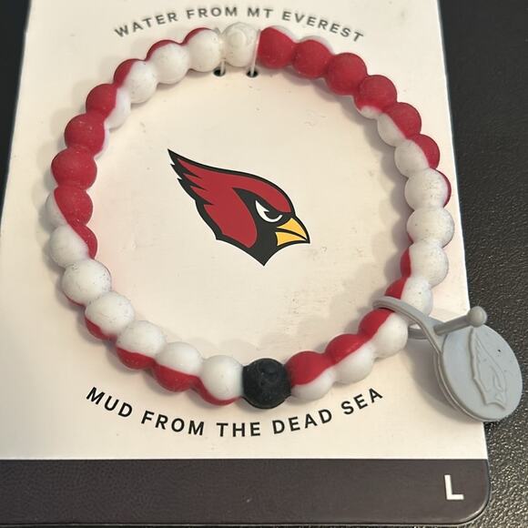 Lokai NFL Arizona Cardinals Football Bracelet Wrist Band. New on Card! Size L - Picture 2 of 3